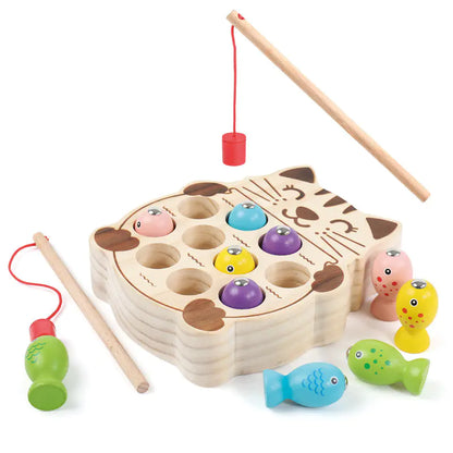 Cast & Catch: Wooden Magnetic Fishing Toy for Early Education! 🎣🌳