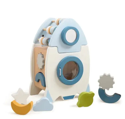 Grow & Discover: Montessori Wooden 5-in-1 Educational Toy! 🌳🧠🎶🧩