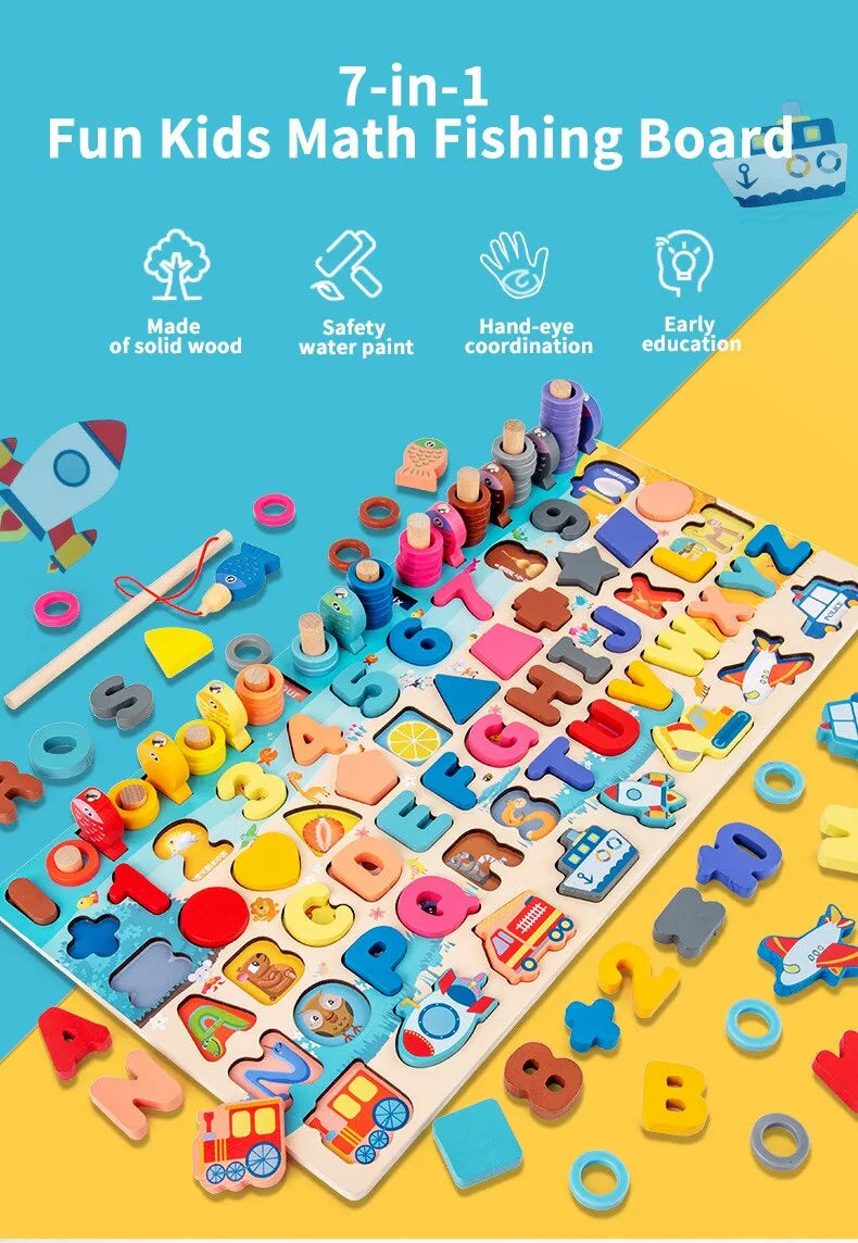 Grow & Glow: Baby Wooden Montessori Educational Toy - 7-in-1 Learning Adventure! 🌳🧠