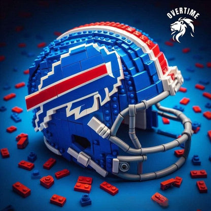 Football Helmet Building Blocks Display Set Buffalo Bills
