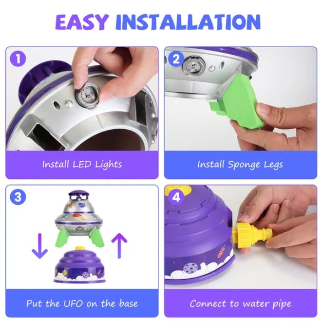 UFO Water Rocket Sprinkler Toy for Kids