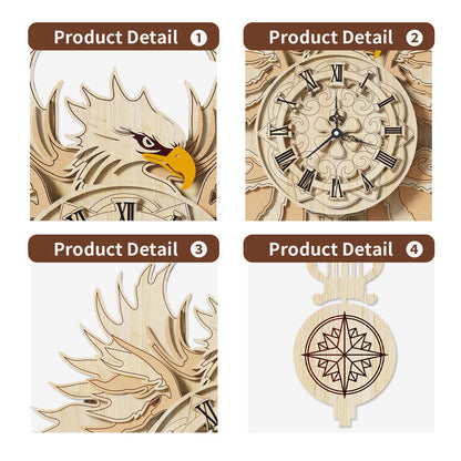 Home Fashion Minimalist Hawk With His Wall Clock Puzzle Toys
