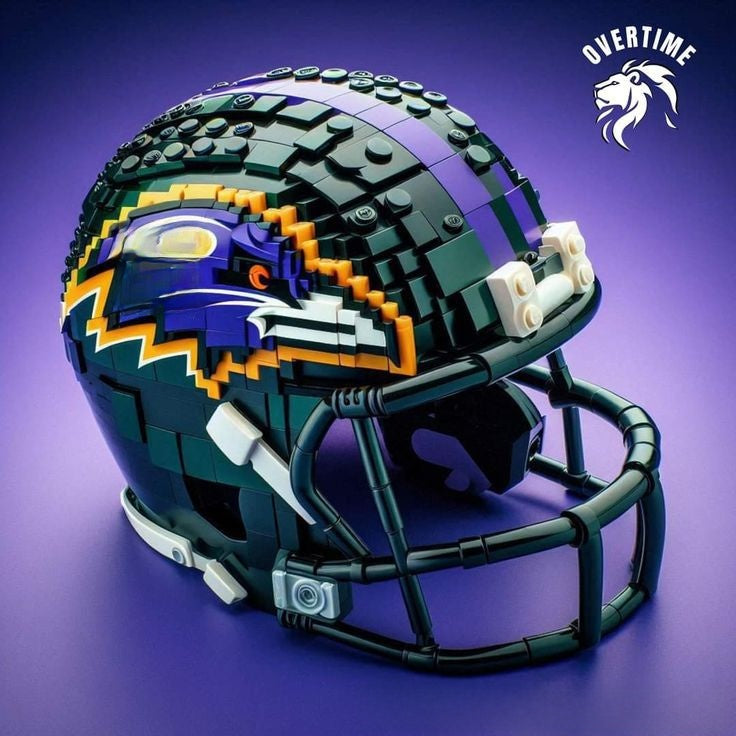 Football Helmet Building Blocks Display Set Baltimore Ravens