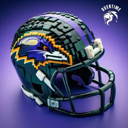 Football Helmet Building Blocks Display Set Baltimore Ravens