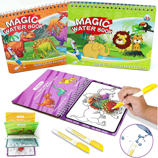 Reusable Water Coloring Book – Dinosaur Park or Animal World