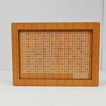 Wooden Goal Box with Counter light brown color 10000 euros free pen 17.2�12.5�6.5cm