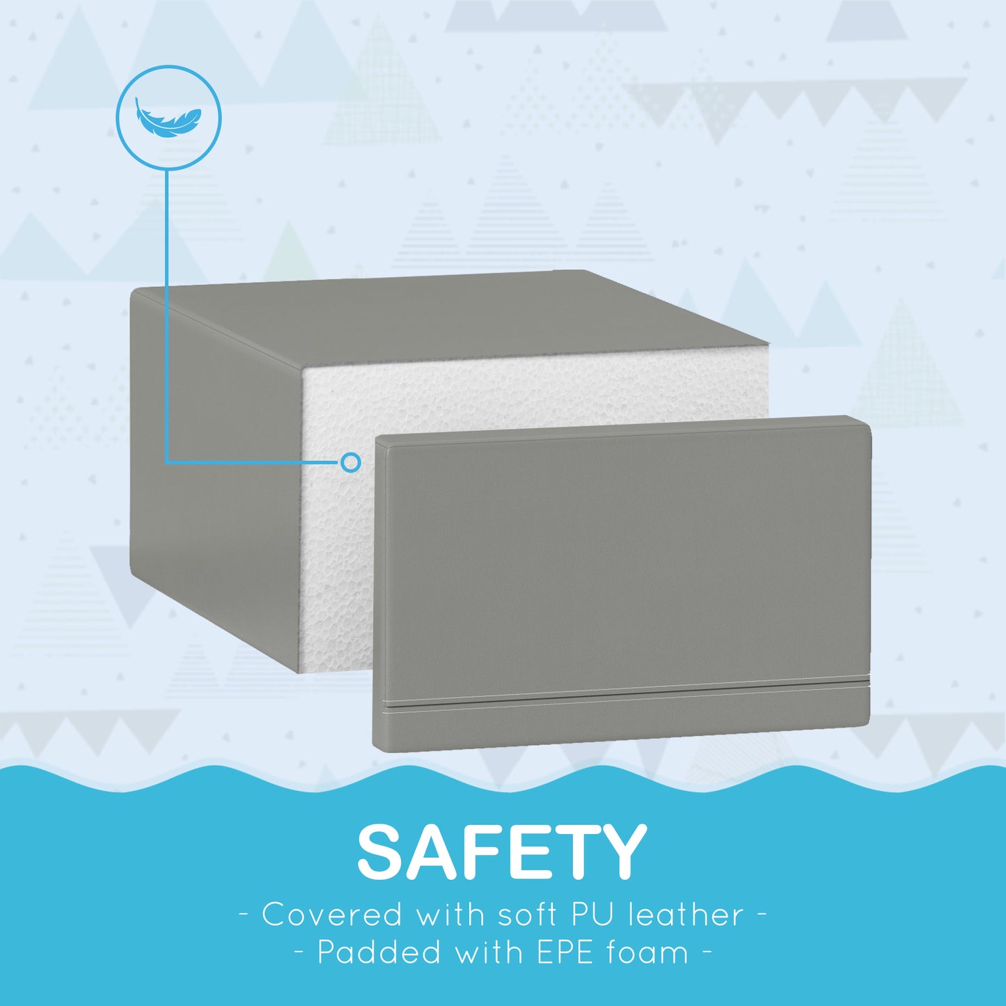 2 Piece Foam Climbing Toys for Toddlers 1-3 Years to Slide, Climb and Crawl, Light Gray