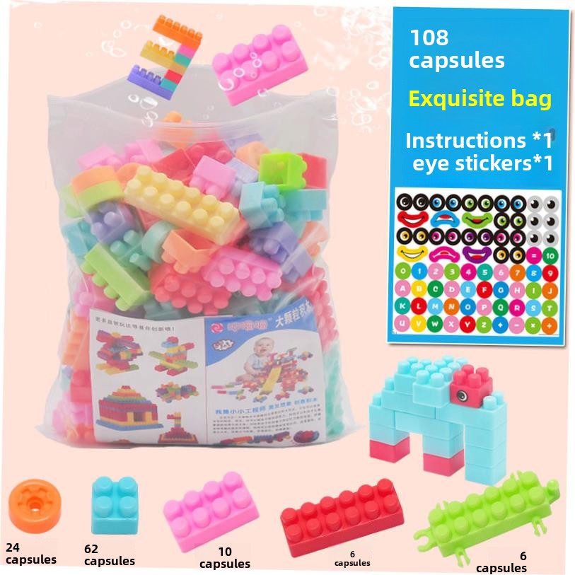 Building Blocks Toy Set for Kids Bag 108pcs