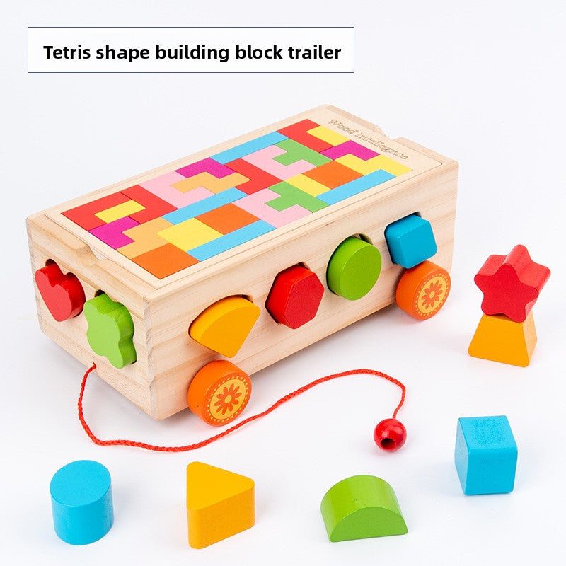 Montessori Shape Sorting Trailer Toy for Kids