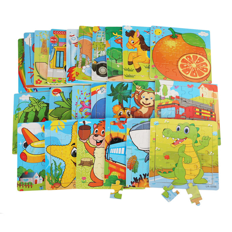 Wooden Cartoon Puzzle Set for Kids