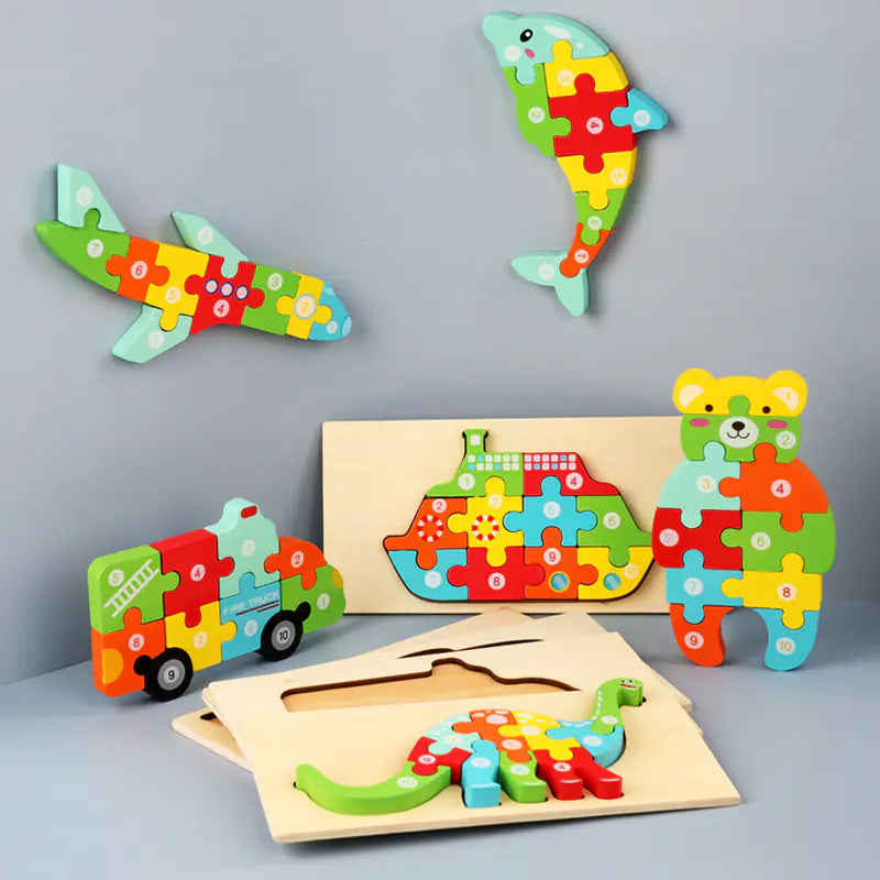 Dive into Fun: 3D Animal Cartoon Puzzle Toys for Early Education! 🦁🦒