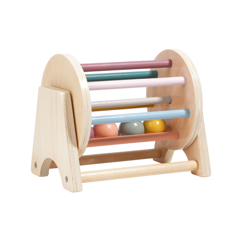 Wooden Desktop Rolling Drum Activity Toy