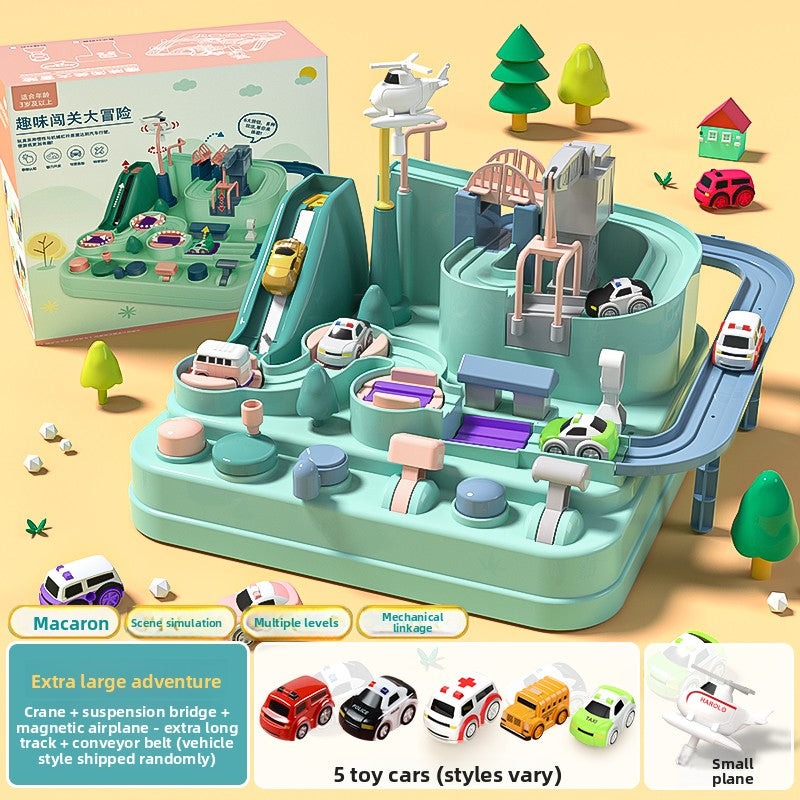 Toy Track Set with Cars and Airplane