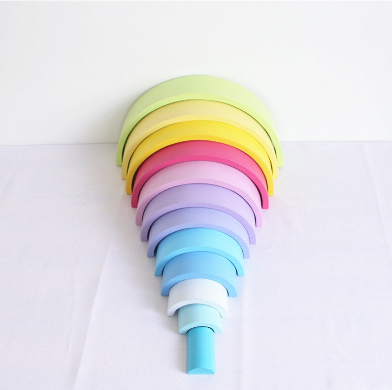 Wooden Rainbow Stacking Toy & Shape Building Sets