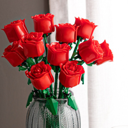 Rose Flower Building Blocks STEM Kit