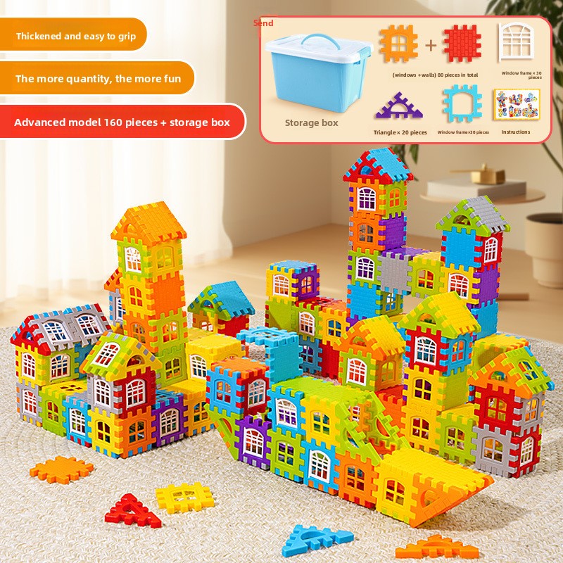 Large Piece Building Blocks Set 160pcs StorageBox