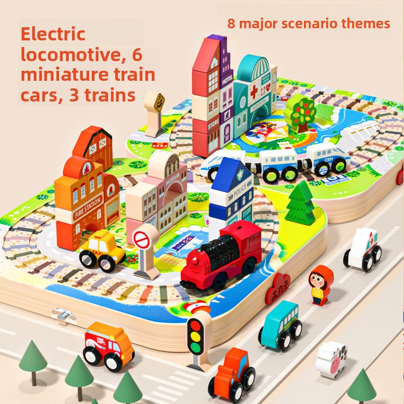 Train track assembly building blocks