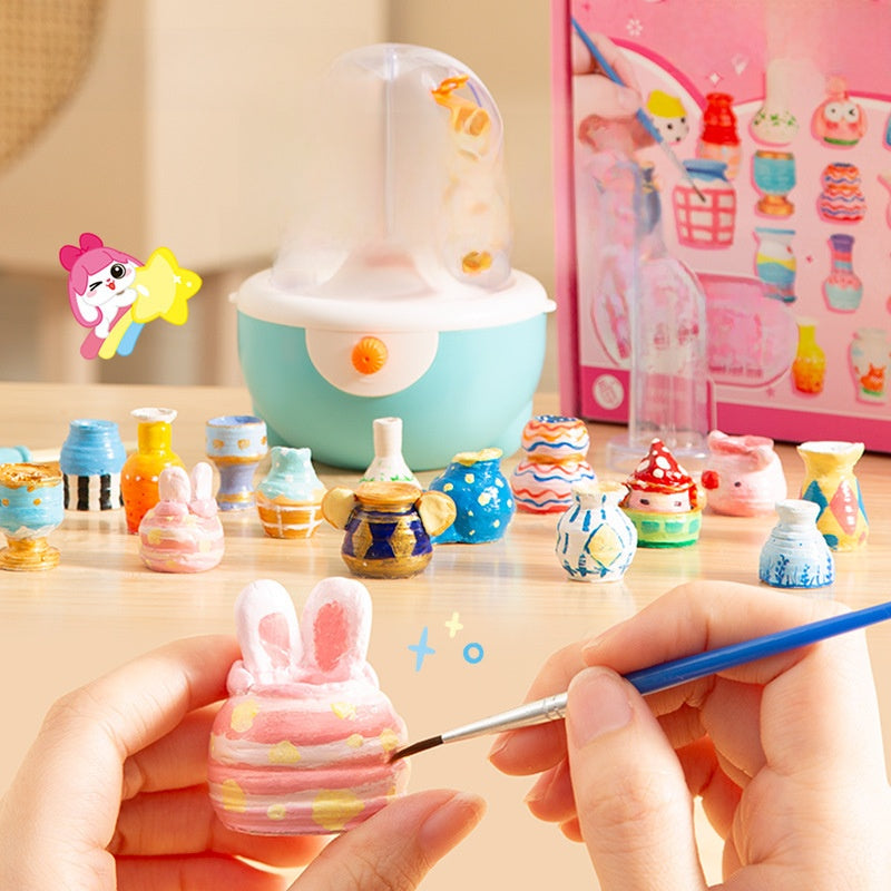 Kids Electric Pottery Wheel Kit with Air-Dry Clay