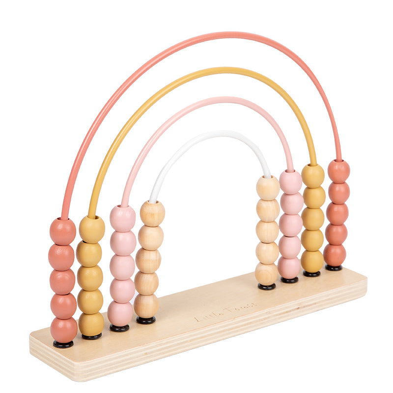 Wooden Rainbow Counting Rack – Pink or Blue