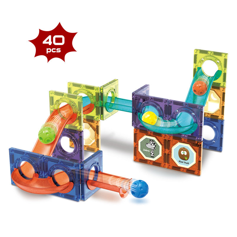 Magnetic Ball Track Building Blocks – 40, 66 or 96 Pieces