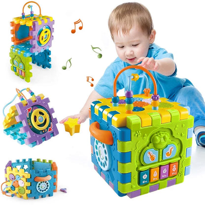 Activity Cube Toddler Toys for 6-12 Months, Early Educational Musical Toys Babies Play Center, Boys Girls Gifts for 1 2 Years Old