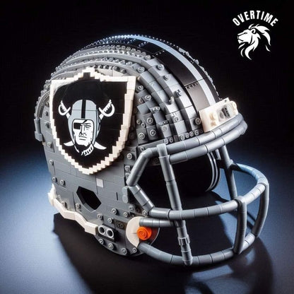 Football Helmet Building Blocks Display Set Las Vegas Raiders
