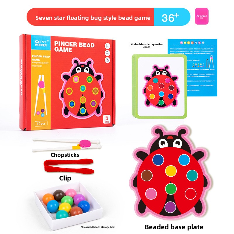 Montessori Bead Clip Toy for Fine Motor Skills