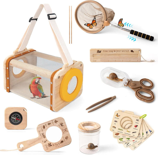 Insect Observation Explorer Kit for Kids Outdoor adventure set a wooden book