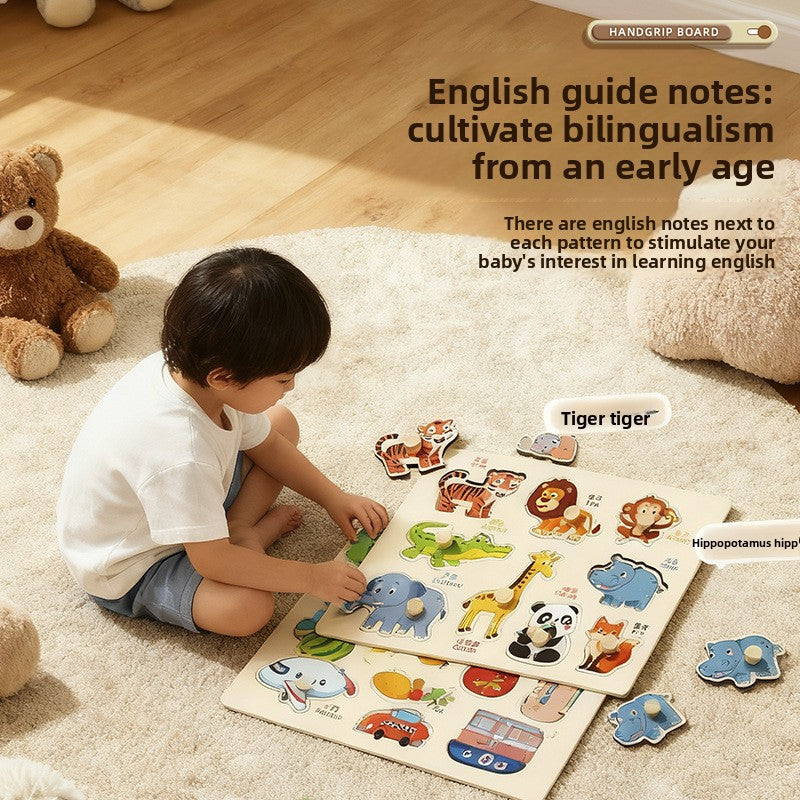 Montessori Wooden Puzzle Board for Kids