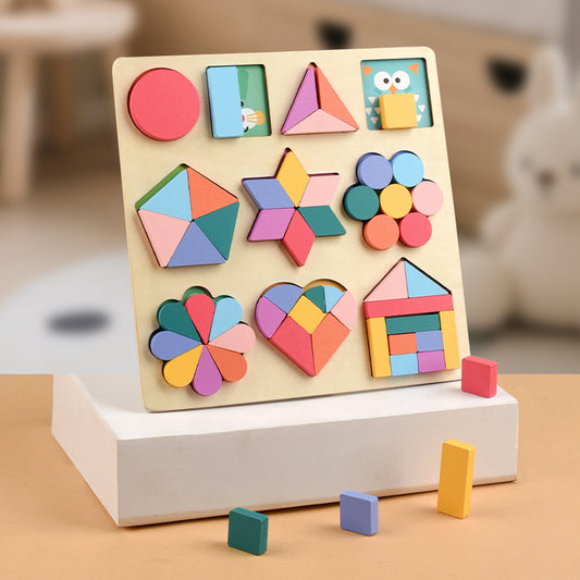 Montessori Shape Puzzle Board for Kids package 2 flower shape puzzle