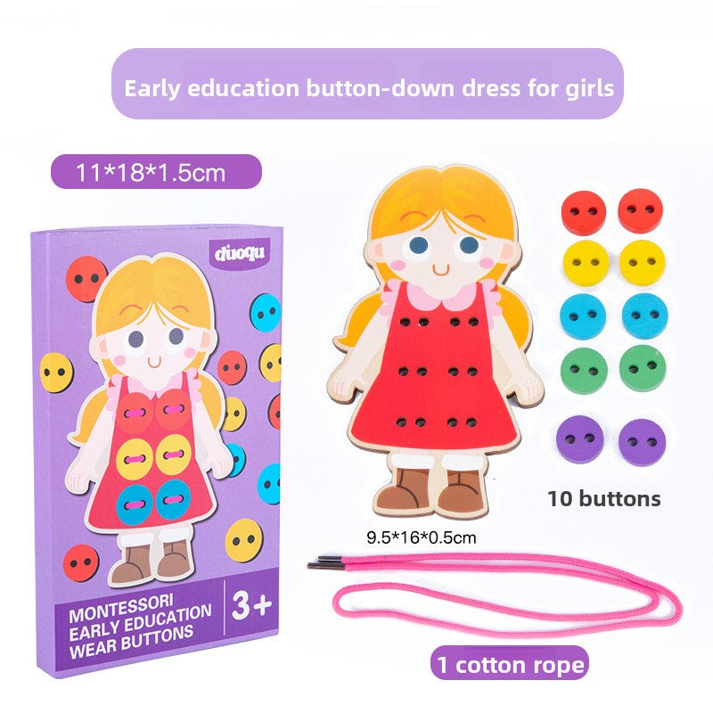 Wooden Shoelace & Button Practice Boards