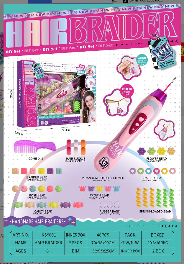 Kids Braiding Toy for Creative Pretend Play