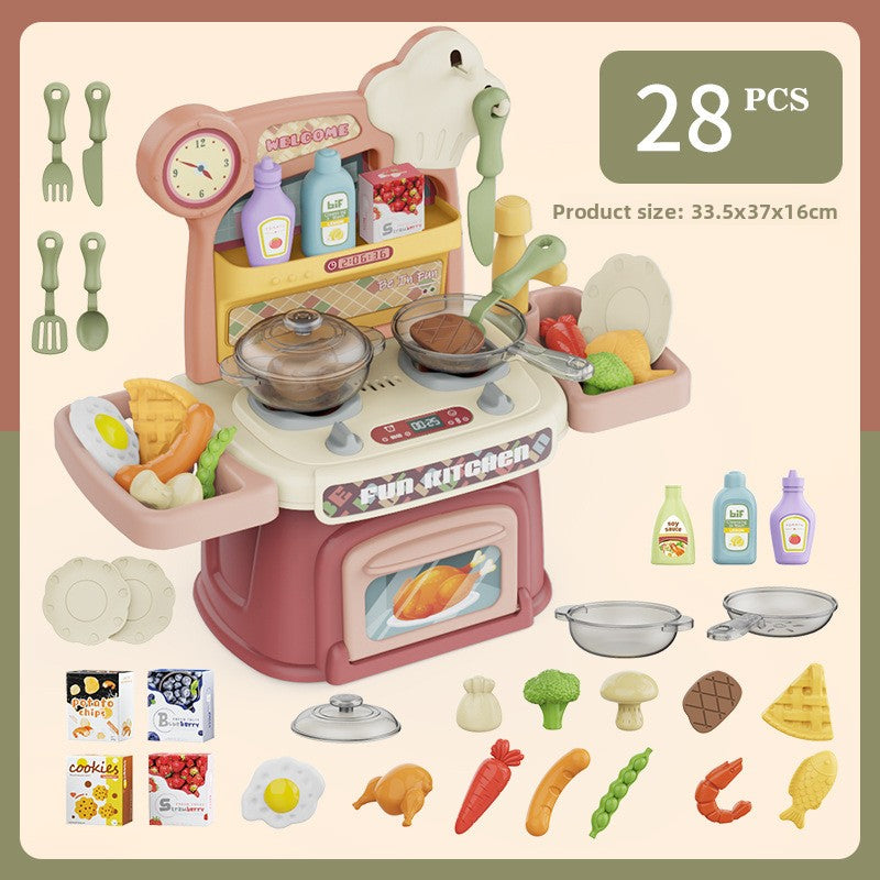 Kids Kitchen Cooking Play Set Red-kitchen 108a