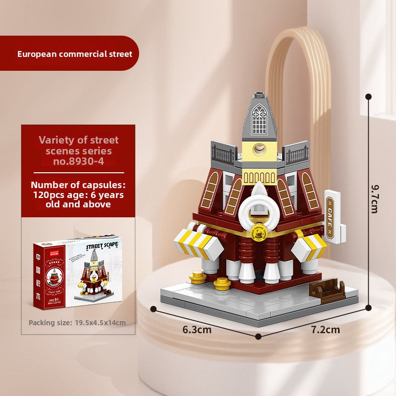 Mini City Street Building Blocks Set 8930-4 european coffee shop 120 capsules