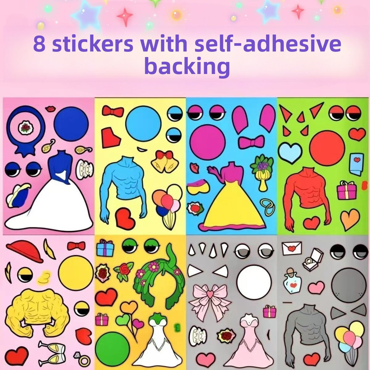 Dress-Up Sticker Sets for Kids – 8 or 32 Pieces