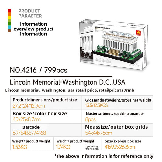 Lincoln Memorial Building Blocks for Kids