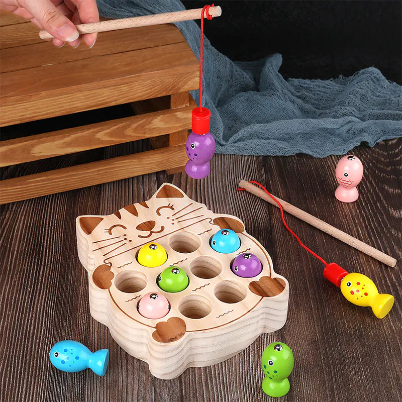 Cast & Catch: Wooden Magnetic Fishing Toy for Early Education! 🎣🌳