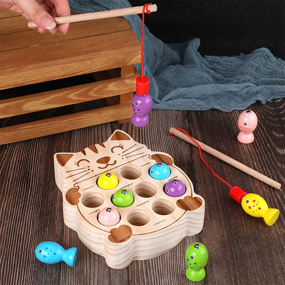 Cast & Catch: Wooden Magnetic Fishing Toy for Early Education! 🎣🌳