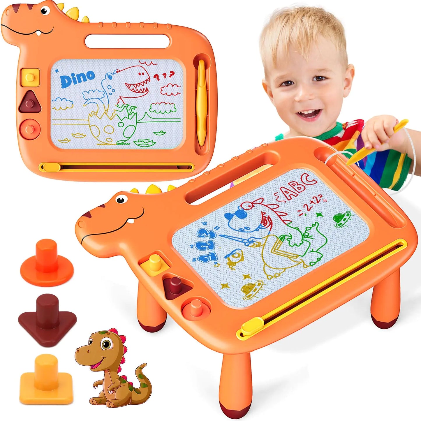 Dinosaur Magnetic Drawing Board for Kids – Mess-Free Reusable Doodle Toy