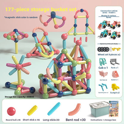 Magnetic STEM Building Blocks for Kids 177-piece set