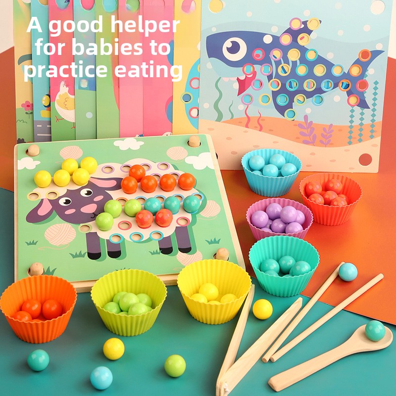 Wooden Bead Puzzle Toy for Kids OY-Advanced clip beads