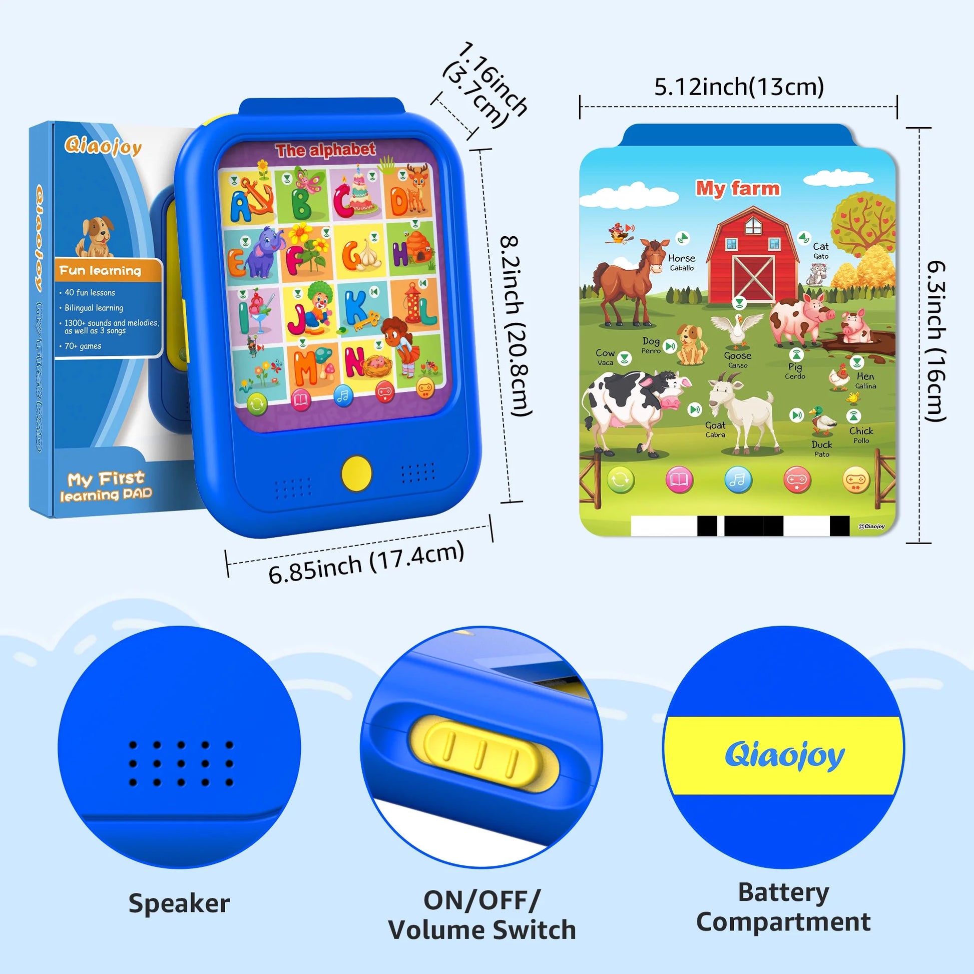 Kids Learning Tablet,Educational Learning Pad,Early Educational Toys for Toddler,Gifts for Boys & Girls Aged 2-6