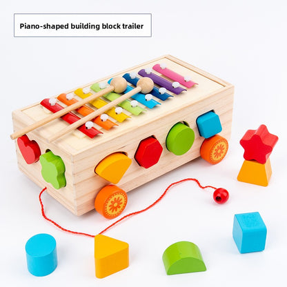Montessori Shape Sorting Trailer Toy for Kids