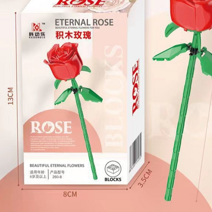 Rose Flower Building Blocks STEM Bouquet Kit