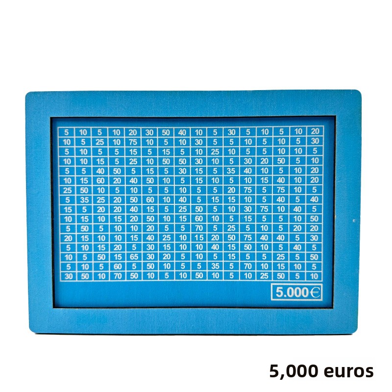 Wooden Goal Box with Counter blue 5000 euros free pen 17.2�12.5�6.5cm
