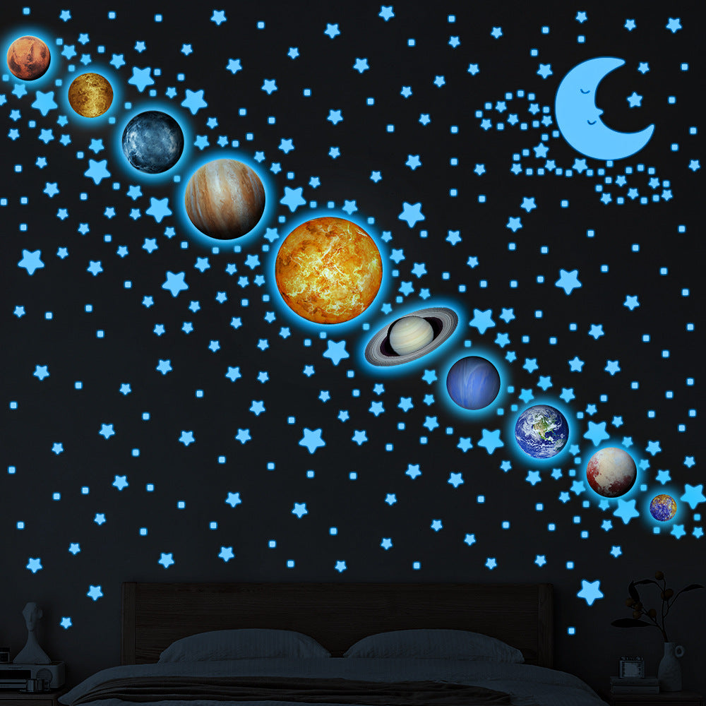 Glow Solar System Wall Stickers – Green or Blue