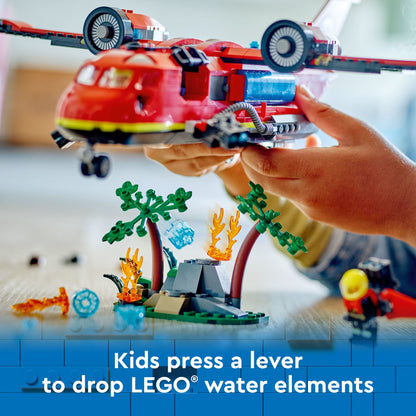 City Fire Rescue Plane Toy for Kids and Fans of Firefighter Toys, Fun Birthday Gift Idea for Boys and Girls Ages 6+ Who Love Airplane Toys and Imaginative Play, Includes 3 Minifigures, 60413