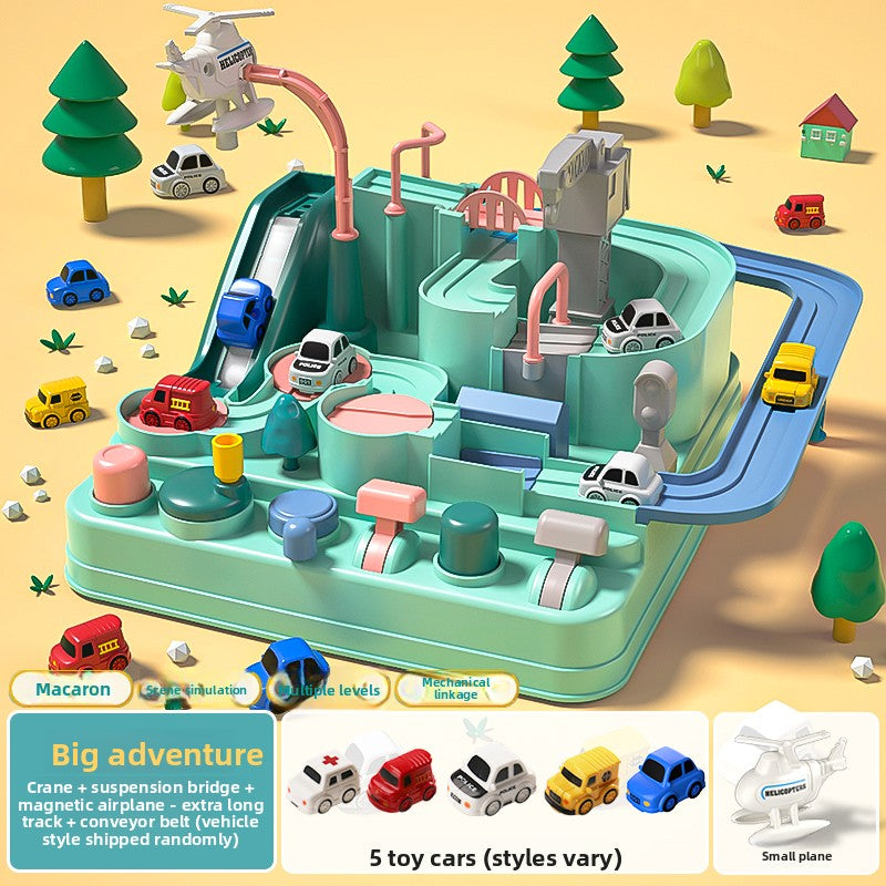 Toy Track Set with Cars and Airplane