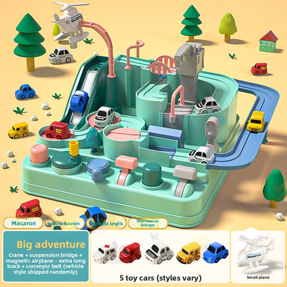 Toy Track Set with Cars and Airplane