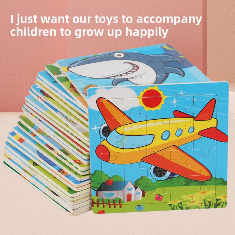 Wooden Cartoon Puzzle Set for Kids